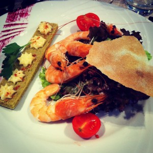 entrée crevette