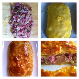 feuilleté jambon champignon fromage