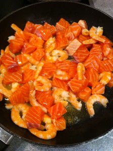 saumon crevette