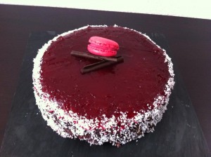 moelleux chocolat blanc glaçage fraise