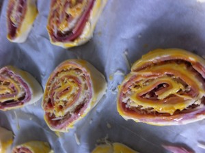 roullé feuilleté jambon fromage