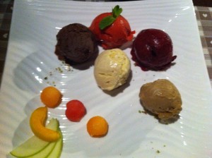 assiette glace et sorbet