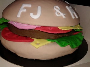cake burger pâte à sucre